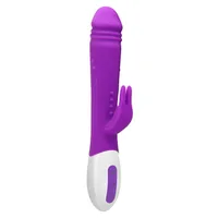 Sex Toy Massager Purple Silicone Rabbit Vibrator Laddningsbar g Spänning Kraftfull vibrerande dildo klitor Massager Toy for Women