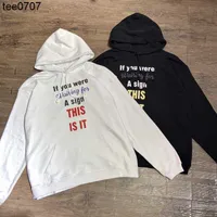 Vetements Autumn and Winter Designer Fashion Letter Print Loose Men's and Women's Hooded Drawstring Sweater Hoodies American Trend ESSENTIAL HOODIE Size XL