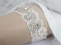 5 piezas Lote Crano de lente de cristal Garters Bridal Cinturas de boda blanca pura 3009735