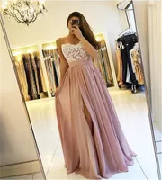2021 Blush Pink Long Bridesmaid Dresses High Side Split Spaghetti aline aline sheffon wedding guest dress vord plart barty oncls2428078