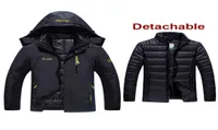 6XL Plus Size Men 3 In 1 Jacket With Down Liner Clothes Outdoor Male Thermal Warm Trekking Hiking Camping Skiing Climbing Coats T12623058
