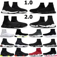 Designer Running Shoes Sock Men Women 1.0 Tripe Black White Graffiti Brown Clear Sole 2.0 Bred Neon Fashion Platform Mens Trainers Sports Sneakers