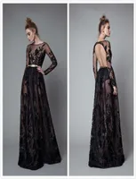 Berta Abendkleider mit langhältiger Rückenless Illusion Sexy Design Prom Kleider Party Abend tragen Tüll Applikatur Womens Clot8507896