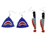 Shark Dolch Dangle Ohrringe für Frauen Trendy Halloween Schmuck Acrylzubehör 3089081