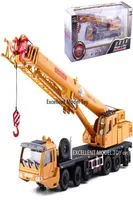 KDW Diecast Alloy Hoist Crane Model Toy 97cm Long Boom Engineering Truck 155 Ornament Xmas Kid Birthday Boy Gift Collect 6236Q