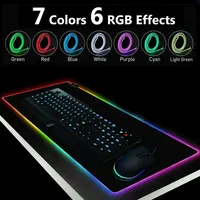 Gaming RGB LED Mouse Pad Soft Rubber USB Wired Lighting Colorful Mousepad Luminous Gamer Keyboard Mice Mat PC Computer Laptop LJ201031260S