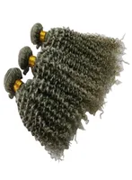 Extensões de cabelos grisalhos de prata certificados CE Ce 100g 100g 120gpiece Human Hair Teave Brasileiro Brasileiro Cabelo Curado Cabelo Castanho Brown9763959