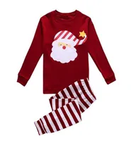 Red Santa Baby Girls Pajamas Clothes Suits 100 Cotton Christmas Children Pyjamas Set 27 Years Sleepwear Boys Tee Tops Trouser 216655293