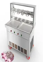 Beijamei Ticari Kızartma Yoğurt Makinesi 110V 220V Taylandlı Kızarmış Dondurma Makinesi Buz Roll8161543