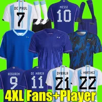 4xl 22/23 Argentina Classic Soccer Jerseys Special di maria futebol camisas 2022 2023 Kun Aguro dybala lo Celso maradona kits kits kits de meia