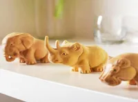 Creative Handmade Wood Carving Rhinoceros Elephant Hippo Wooden Animal Doll Crafts Business Gift Toys Office Home Collection Decor4675990