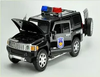 124 Scale Alloy Metal Diecast ForPolice Car Model For Hummer H3 Collection Model Toys Car With SoundLight Black White4755958