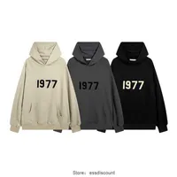 ess hoodies Men's Hoodie Sweatshirt Trendy Essential Season 8 1977 Digital Flocking Printed Cotton Terry Hoodies