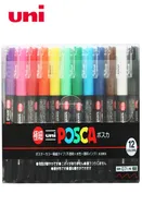 UNI POSCA PC1M 12color Suit Advertising Pen Graffiti Highlight Pen Propylene Round Head Mark 07 Waterbased Handpainted Y200703544952