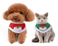 Cat Costumes Pet Christmas Bib Collar Small Dog Holiday Dress Up Saliva Towel Santa Claus Accessories