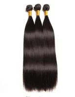 Extensão de cabelo virgem brasileira de grau inteira 10a Cabelo humano reto 100 não processados ​​3 Pacotes de cabelo Tele -8640186