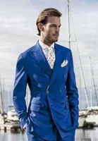 العلامة التجارية الجديدة Royal Blue Groom Tuxedos doublebreased Groomsman Wedding 2 قطعة من الرجال Men Prom Party Stack Stacks BlazerJacketPant1676016
