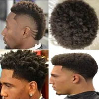 Afro Saç Tam Dantel Toupee Brezilyalı Bakire İnsan Saç Afro Curl Men Wig Afro Kinky Kıvırcık Toupe Siyah Erkekler için 6125450