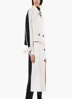 GetSpring Women Sets Short Woman Windbreaker Sleeveless Patchwork Long Dress Two Piece Temperament Coat Suits 2106017574010