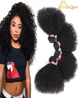 9a Brazilian Afro Kinky Curly Hair B￼ndel Nerk brasilianische lockige jungfr￤uliche menschliche Haarverl￤ngerungen Afro Kinky Curly Weaves Gaga Queen HA5863206
