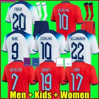 Kane Sterling Soccer Jersey 2022 Rashford Englands Sancho Saka Grealish Mount Foden Maguire 22 23 Nationaal voetbalshirt Men Women Kids Kit Sets Tops