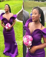 Purple Off The Plower Prom Prome Sexian Sexy Women Evening Gowns Plus Size Satin Seet Formal Plore Plore Cheap857248