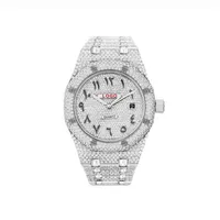 Blu New Dign Japane Quartz Movement Custom Blue Arabic Number Diamond Luxury Wrist Watch för män Kvinnor smycken 1Ucjx239V