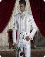 Итальянский хвост свадебной мужчина костюмы с вышивкой винтажные длинные жениха смокинг 3 штук.