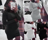Annelik Elbiseleri 2022 Moda Anne Ev Kıyafetleri Dresspregnancy Hamile Kadınlar Uzun Kollu Body Casual Cresple