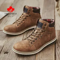 Boots DECARSDZ Men Outdoor Comfy Fashion High Quality Leather Classic Autumn Shoes Man Brand Durable Winter 221121
