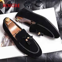 Dress Shoes Designer Mens Leather Casual Formal Brogue for Men Tassel Loafers Large Size Comfortable Black Brown Moccasins 221121