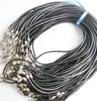 100pcs Black Real Leather Necklace Cord 18mm Jewelry Accessories Findings 3582103