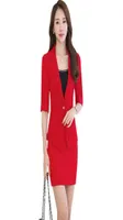 Two Piece Dress Style Summer Red Women Blazer Sets Elegant Office Clothes Skirt Suit For Work Wear Peice OutifitsTwo1071596