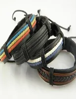 Stylish Genuine Leather Braid bracelets charm Wristband Hemp Bracelet Men039s Handmade women New Arrival xmas gifts 36pcs8626108