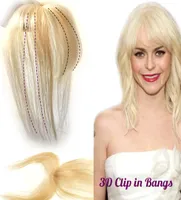 Clip in Bangs Real Human Hair Bleach Blonde Bang One Piece Clipins Fringe Hair Extensions for Women