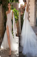 Elihav Sasson Mermaid Wedding Dresses One Shoulder Lace Appliques Illusion Backless Bridal Gowns Side Split Sexy Beach Wedding Dre4581300