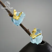 Stud Lotus Fun Orecchini a farfalla originali con pietre per donne 925 Sterling Silver Luxury Gioielli Trend Accessori per ragazze 221119