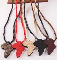 Whole and retail 2017 New Africa Map Pendant Good Wood Hip Hop Wooden Fashion Necklace 3019944