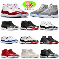 Mens 11 Basketball Shoes Designer women 11s Cherry Cool Grey Concord 45 Bred Space Jam Cap and Gown Jubilee 72-10 Georgetown Platinum Tint men womens Sneakers