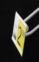 100 pcs Width 45mm hook hanger label holder wire shelf talker ticket sign PVC clip tag holder hook tag frame1722360