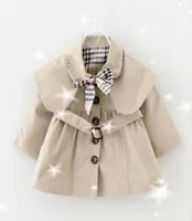 Spring Autumn Baby Girls CoatTops Kids Designer tag Lapel Windbreaker Jacket Outerwear Baby Girls Children Clothing Jackets3573967