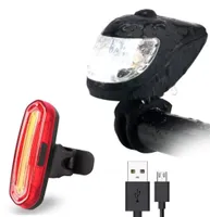 Bicycle Headlights Taillights Set LED Light Waterproof USB Rechargeable Para Bicicletas Con Sensor 35A3 Bike Lights3360478