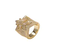 Homens Moda Copper Gold Silver Color banhado de alta qualidade Iced Out CZ Stones Ring for Men Jewelry3191055
