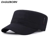 Eagleborn 2020 Klassische Vintage Flach -Top -Herren gewaschene Kappen und Hutverstellbare dickere Mütze Winter warme Militärhüte für Männer T5447802