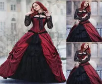 2020 Vintage Gothic Victorian Quinceanera Kleid Weihnachten Halloween Ballkleid Brautkleid Plus Size Evening Kleid3111886