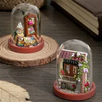 CuteBee DIY House Doll Doll Houses Miniature Dollhouse Furniture Kit With LED Diys for Children Christmas Gift Mini House 201217255j