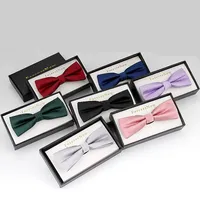 Bow Ties 2022 Fashion Men's For Wedding Double Fabric Narrow Version Bowtie Club Banquet Formal Butterfly Tie With Gift Box