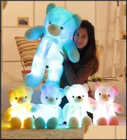 Stuffed Plush Animals Toys Gifts 30Cm Luminous Glowing Teddy Bear Rag Doll Led Light Kids Adt Christmas Party Favor Sea Aaa879 D3831752