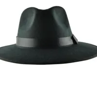 Wholeyoccas ao longo do chap￩u de inverno Vintage Jazz Cap Stage Visor Men British Sombreros Para hombres Black Fedora Hats para Mens7345266