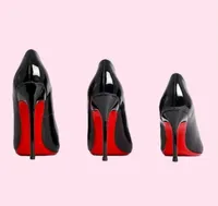 Merk damespompen rood hoge hakken kleding schoenen echte lederen vrouwen sexy 6 cm 8 cm 10 cm 12 cm dunne hakken bodems trouwschoen 35-44 met doos